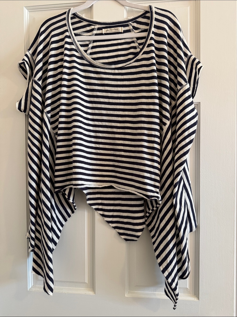 We The Free Navy & White Striped Oversized Angel Tee 100% Cotton